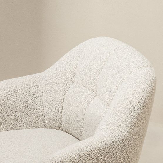 Chaise pivotante Santos beige-crème/pieds noirs