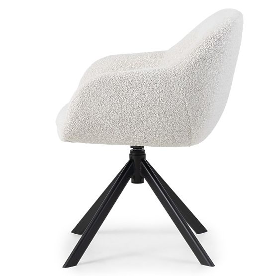 Chaise pivotante Santos beige-crème/pieds noirs