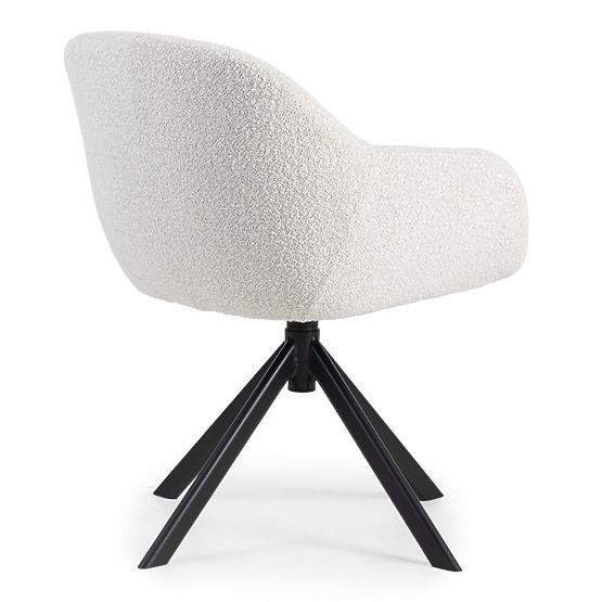 Chaise pivotante Santos beige-crème/pieds noirs