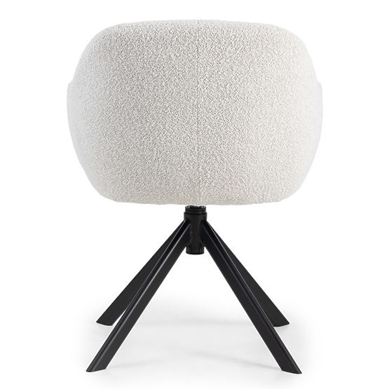 Chaise pivotante Santos beige-crème/pieds noirs