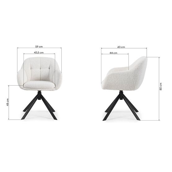 Chaise pivotante Santos beige-crème/pieds noirs