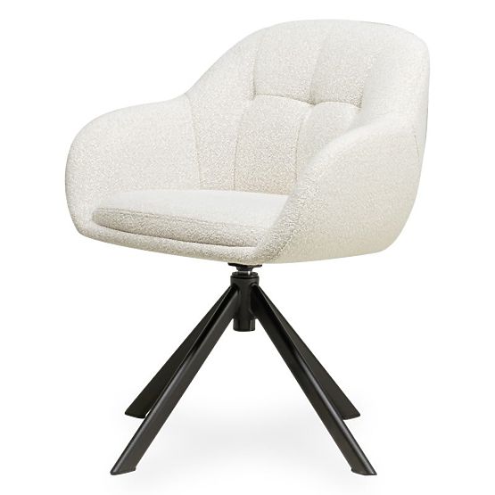 Chaise pivotante Santos beige-crème/pieds noirs
