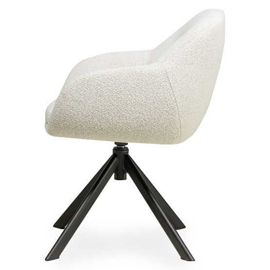 Chaise pivotante Santos beige-crème/pieds noirs
