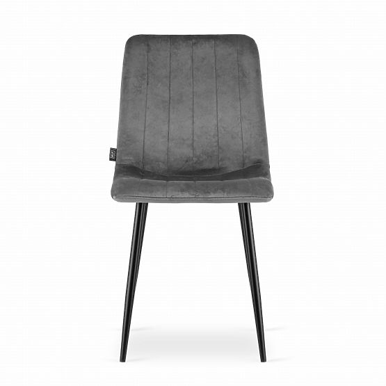 Chaise rembourrée 4 pièces - velours gris foncé
