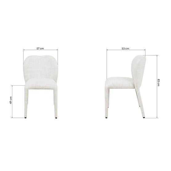 Chaise rembourrée Asan, beige-gris