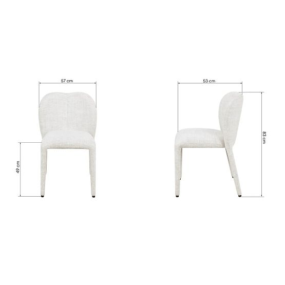 Chaise rembourrée Asan, beige-gris