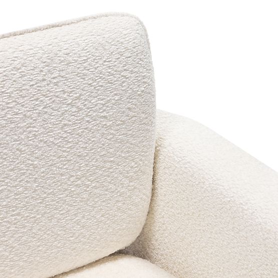 Chaise rembourrée Campat blanche, arrondie