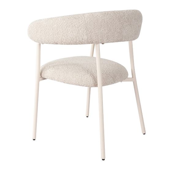 Chaise rembourrée Campo, beige/pieds blancs, boucle