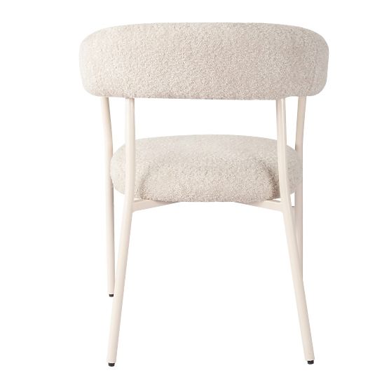 Chaise rembourrée Campo, beige/pieds blancs, boucle