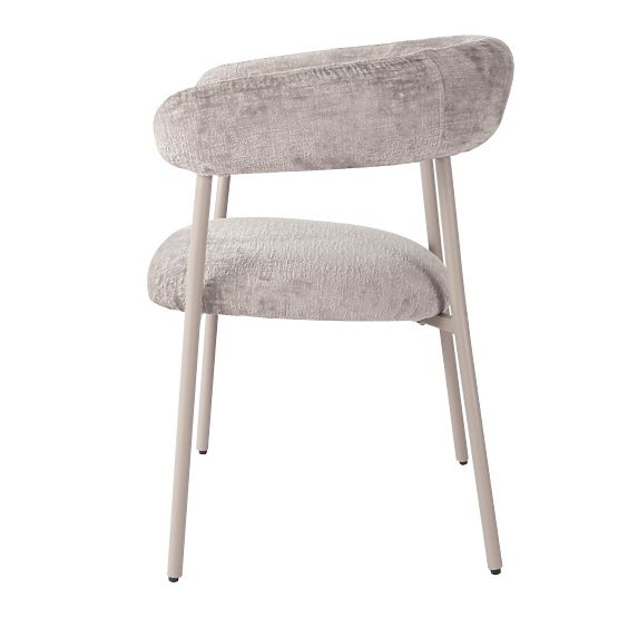 Chaise rembourrée Campo, gris foncé/pieds crème, boucle