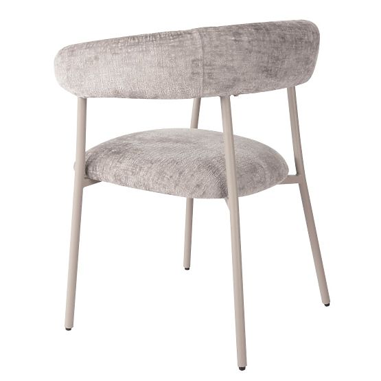 Chaise rembourrée Campo, gris foncé/pieds crème, boucle