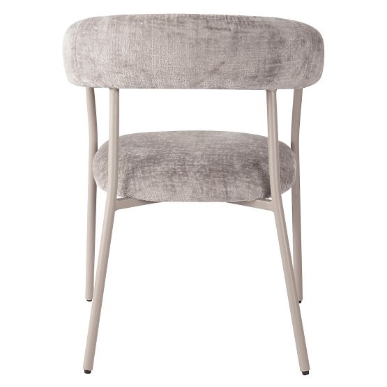 Chaise rembourrée Campo, gris foncé/pieds crème, boucle
