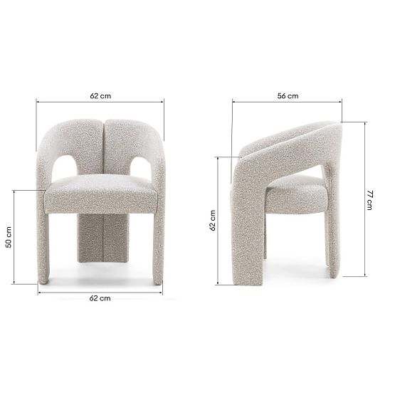 Chaise rembourrée Castelo gris-beige