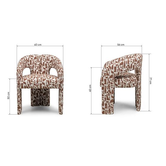 Chaise rembourrée Castelo, marsala
