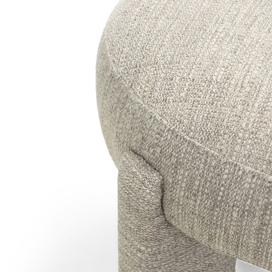 Chaise rembourrée Elaine beige, forme arrondie
