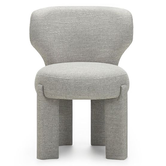 Chaise rembourrée Elaine beige-gris, formes arrondies