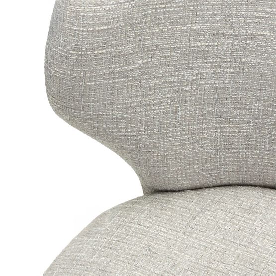 Chaise rembourrée Elaine beige-gris, formes arrondies