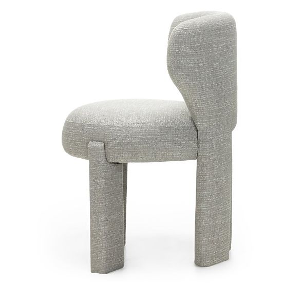 Chaise rembourrée Elaine beige-gris, formes arrondies