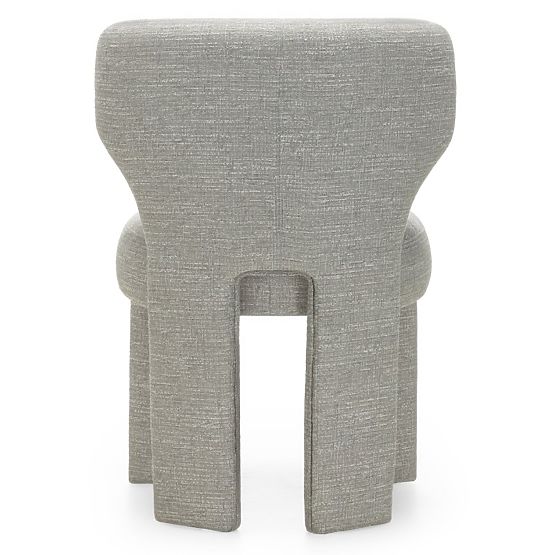 Chaise rembourrée Elaine beige-gris, formes arrondies