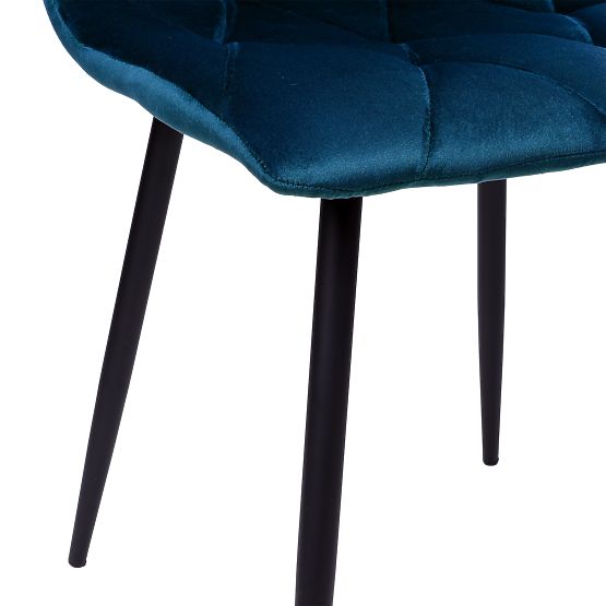 Chaise rembourrée en velours Madison bleu Velvet