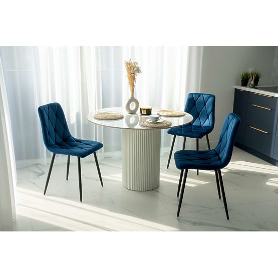 Chaise rembourrée en velours Madison bleu Velvet