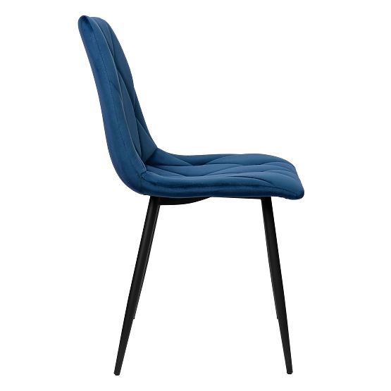Chaise rembourrée en velours Madison bleu Velvet