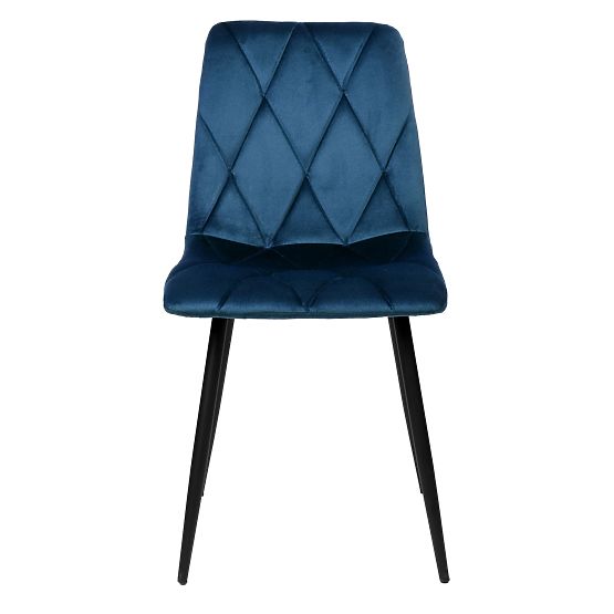 Chaise rembourrée en velours Madison bleu Velvet