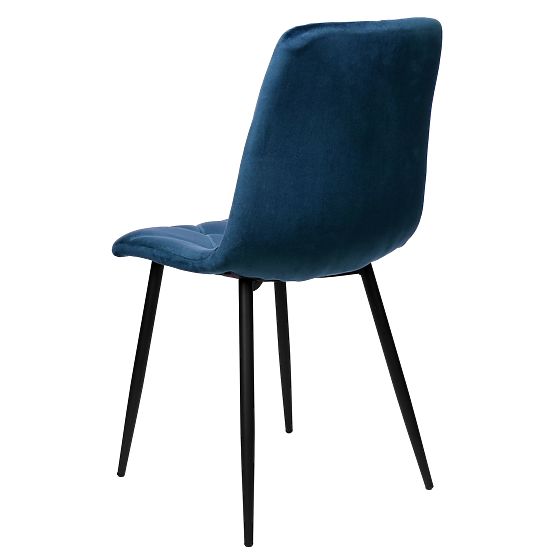 Chaise rembourrée en velours Madison bleu Velvet