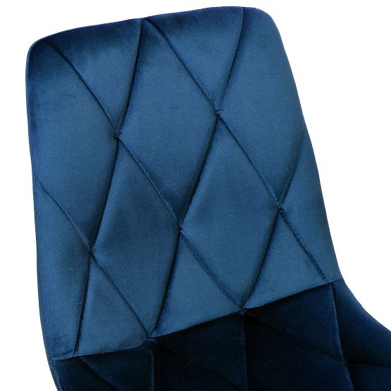 Chaise rembourrée en velours Madison bleu Velvet