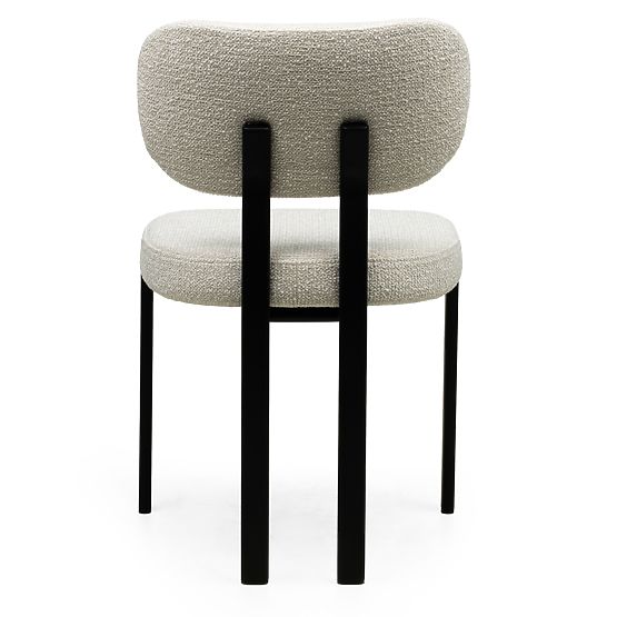 Chaise rembourrée Flare, beige clair/pieds noirs