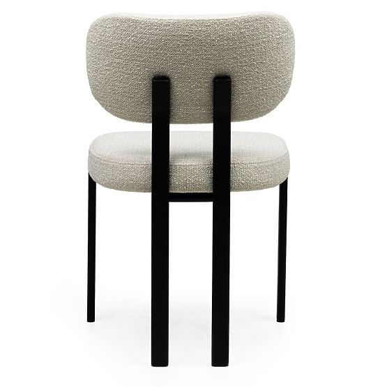 Chaise rembourrée Flare, beige clair/pieds noirs