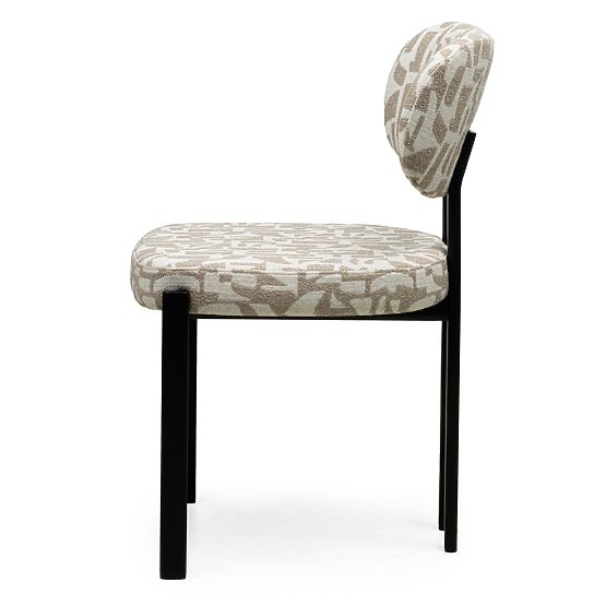 Chaise rembourrée Flare, beige-crème/pieds noirs