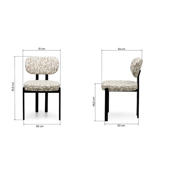 Chaise rembourrée Flare, beige-crème/pieds noirs