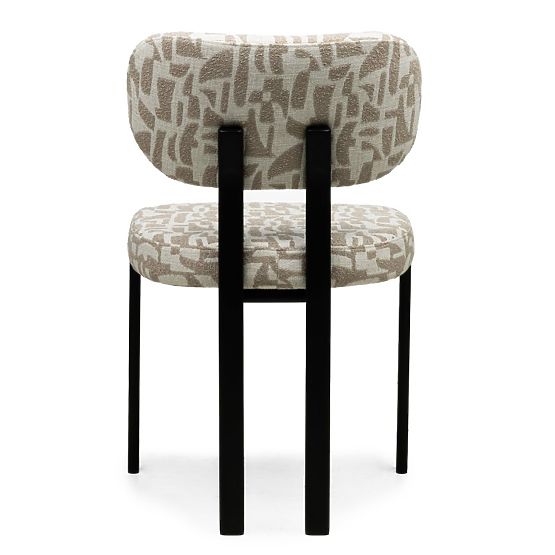 Chaise rembourrée Flare, beige-crème/pieds noirs