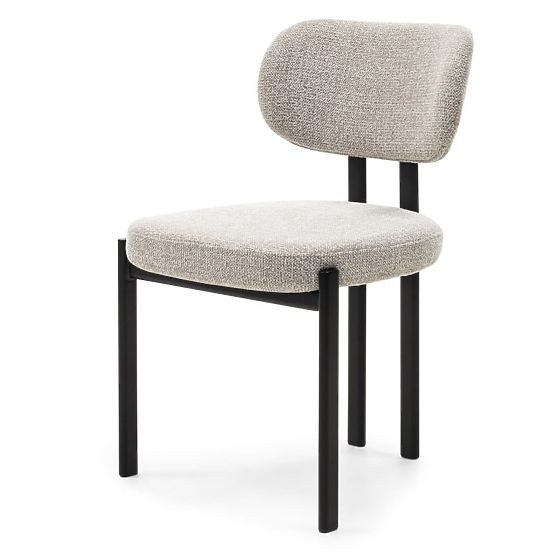 Chaise rembourrée Flare, beige/pieds noirs