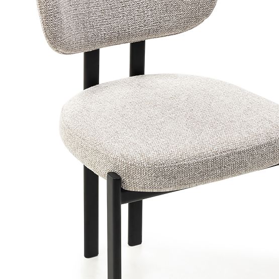 Chaise rembourrée Flare, beige/pieds noirs