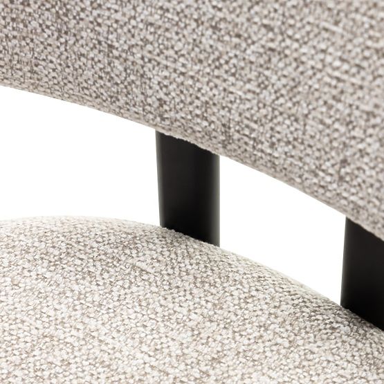 Chaise rembourrée Flare, beige/pieds noirs