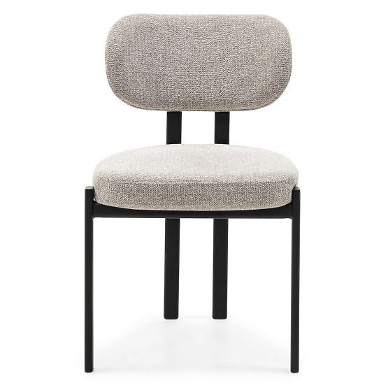 Chaise rembourrée Flare, beige/pieds noirs