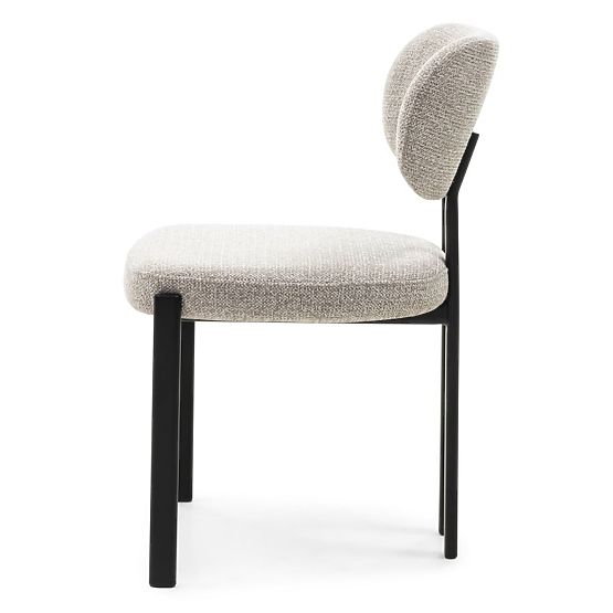Chaise rembourrée Flare, beige/pieds noirs