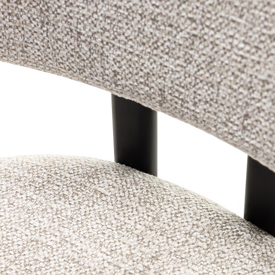 Chaise rembourrée Flare, beige/pieds noirs