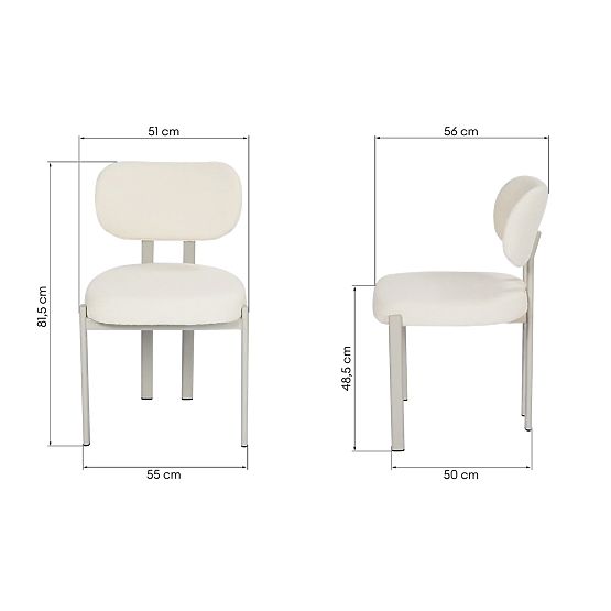 Chaise rembourrée Flare, crème/beige