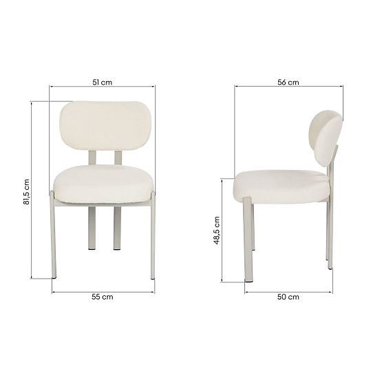 Chaise rembourrée Flare, crème/beige