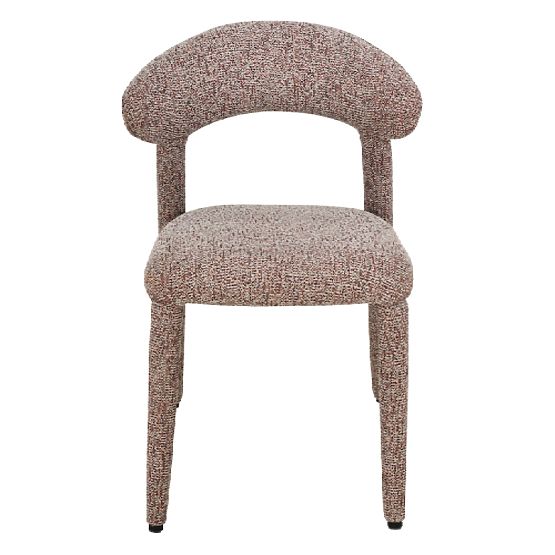 Chaise rembourrée Hiroki, beige-bordeaux chiné