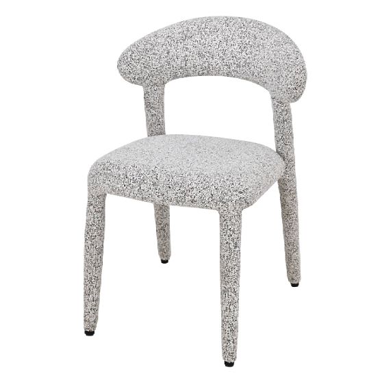 Chaise rembourrée Hiroki, mélange beige-gris