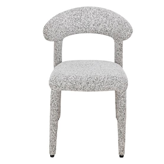 Chaise rembourrée Hiroki, mélange beige-gris