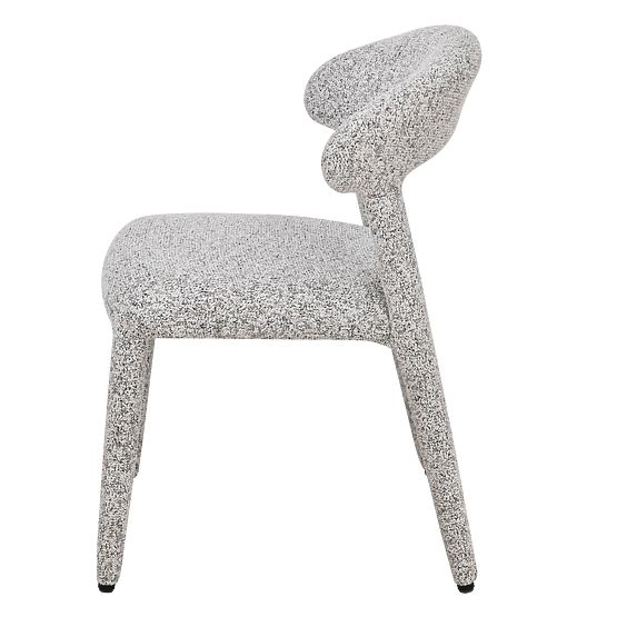 Chaise rembourrée Hiroki, mélange beige-gris