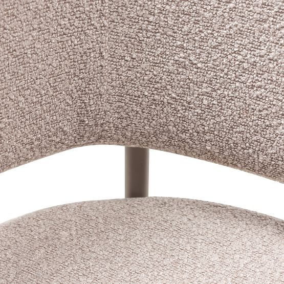 Chaise rembourrée Lamu beige, bouclé