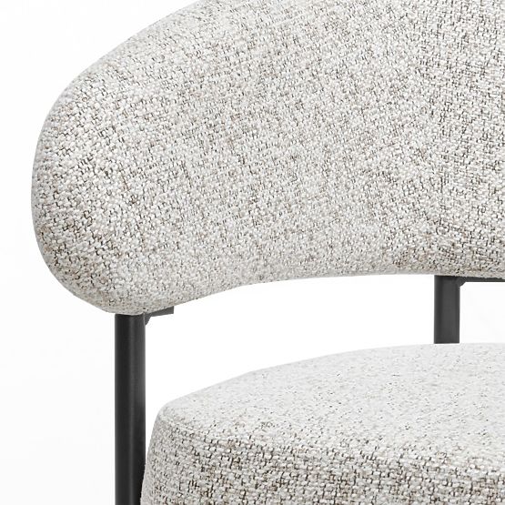 Chaise rembourrée Lamu, mélange beige/pieds noirs