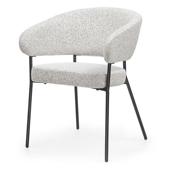 Chaise rembourrée Lamu, mélange beige/pieds noirs