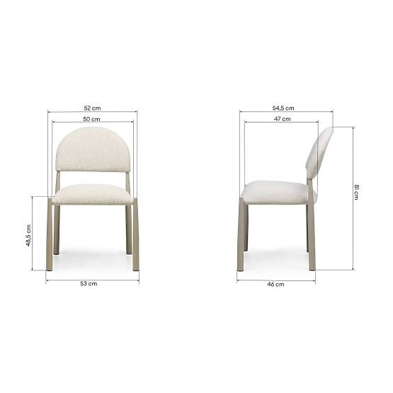 Chaise rembourrée Maze beige-gris